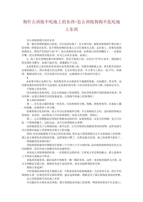 狗什么训练不吃地上的东西-怎么训练狗狗不乱吃地上东西