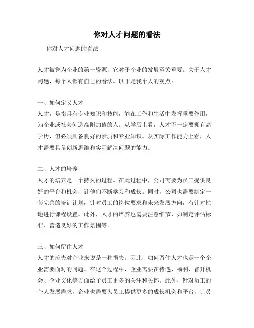 你对人才问题的看法