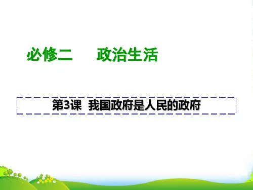 高三政治一轮复习 第3课 我国政府是人民的政府课件 新人教必修2