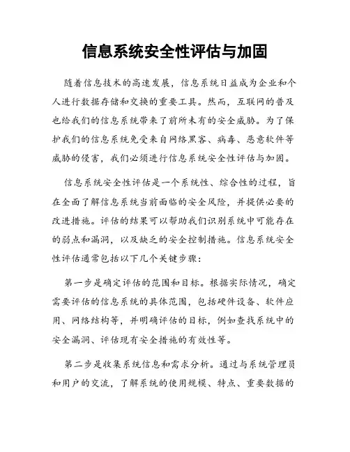信息系统安全性评估与加固
