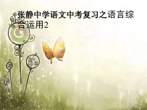 张静中学语文中考复习之语言综合运用2