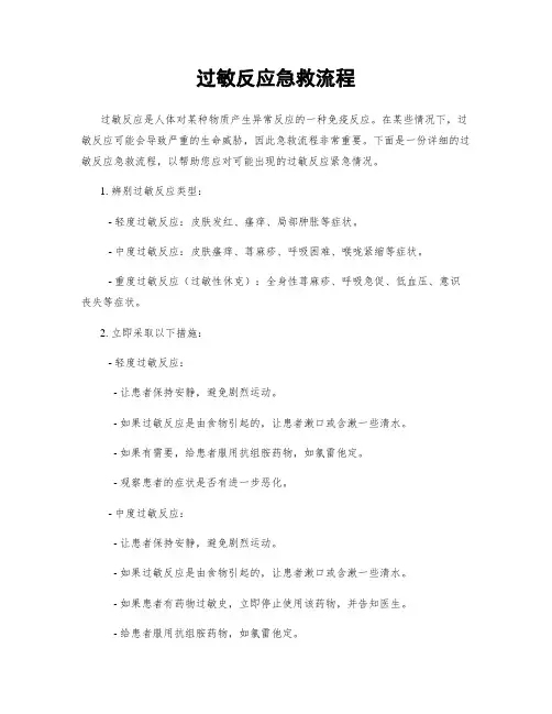 过敏反应急救流程