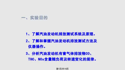 发动机废气测试与分析实验
