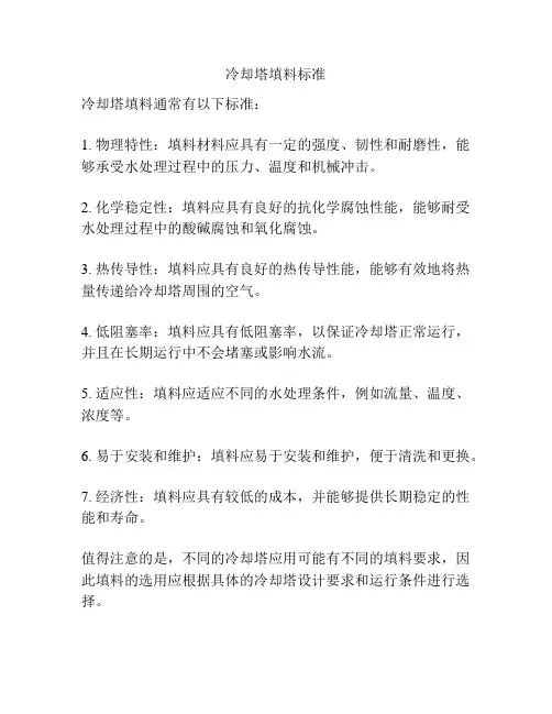 冷却塔填料标准