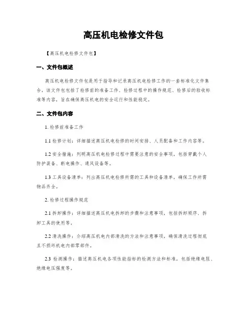 高压电机检修文件包