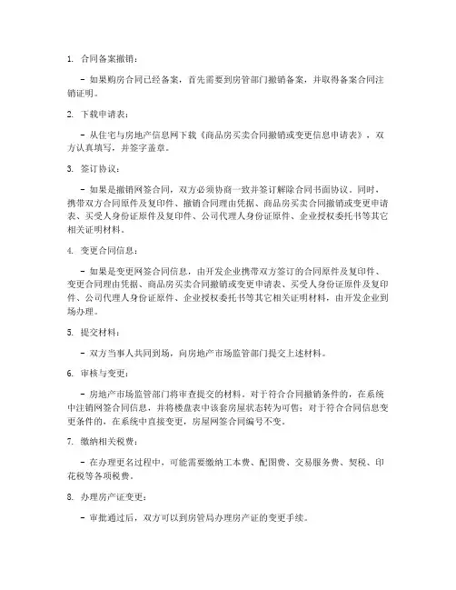 安置房购房合同更名流程