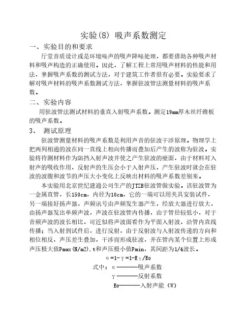 吸声系数测定