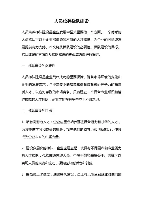 人员培养梯队建设