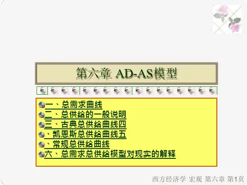 宏观经济学 第六章 AD-AS模型
