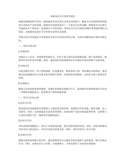 渔港项目可行性研究报告