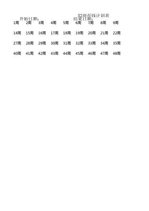 365天及52周存钱计划表(4个表格)