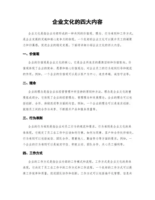 企业文化的四大内容