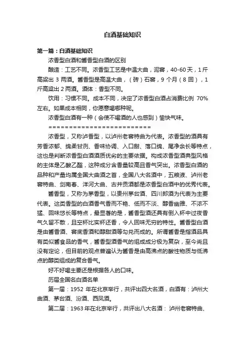 白酒基础知识