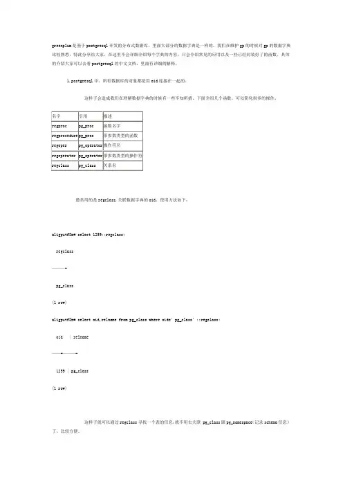 greenplum数据字典