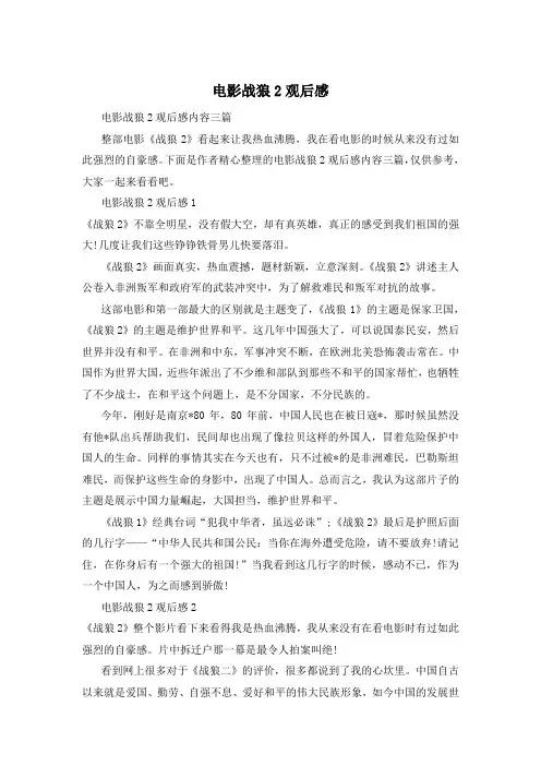 电影战狼2观后感