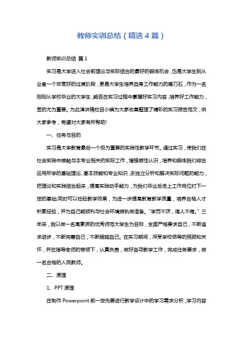 教师实训总结(精选4篇)