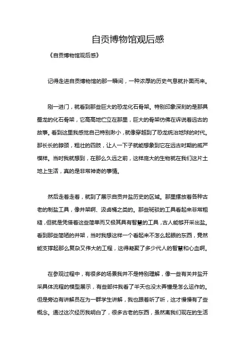 自贡博物馆观后感