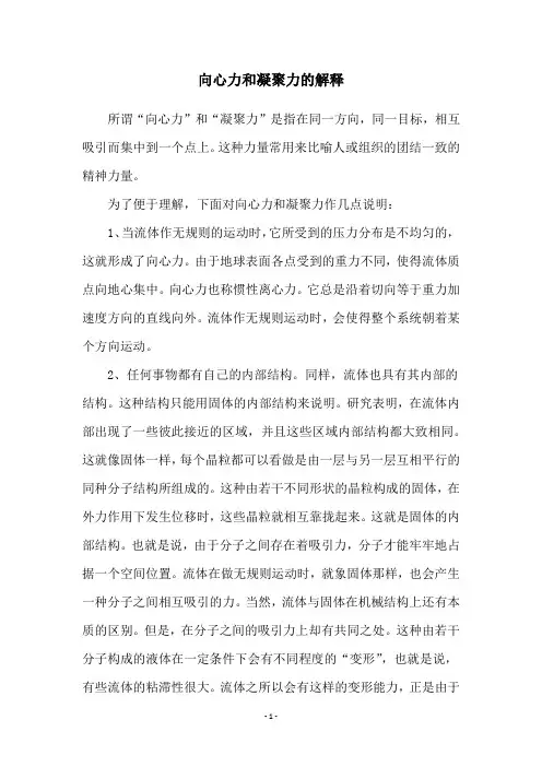 向心力和凝聚力的解释