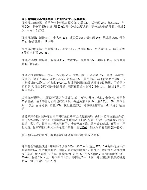 各种灌肠处方