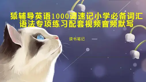 猿辅导英语1000词速记小学必备词汇语法专项练习配套视频音频默写