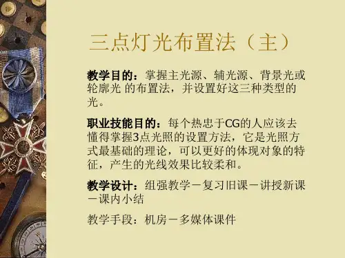 三维动画设计灯光初步一三点灯光布置法