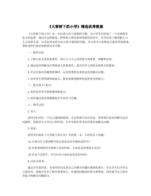 《大青树下的小学》精选优秀教案
