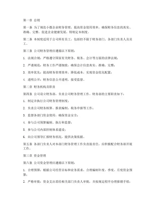 小微公司财务管理制度