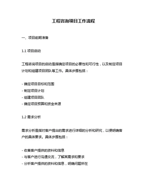 工程咨询项目工作流程
