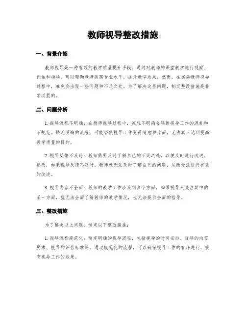 教师视导整改措施