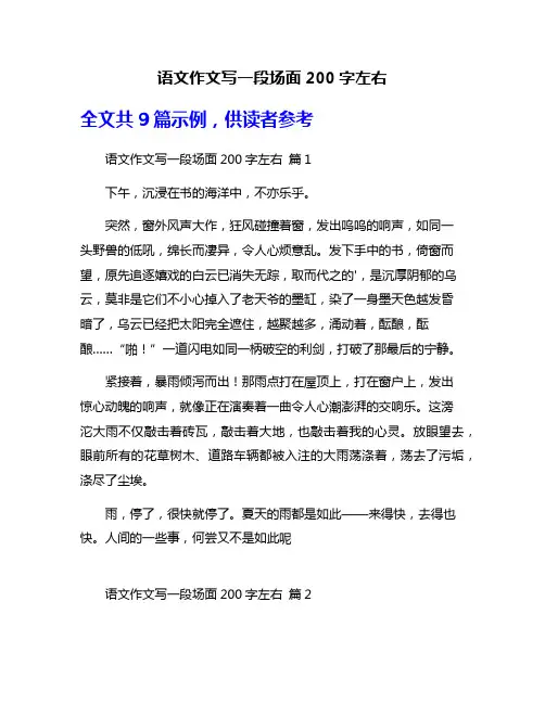 语文作文写一段场面200字左右