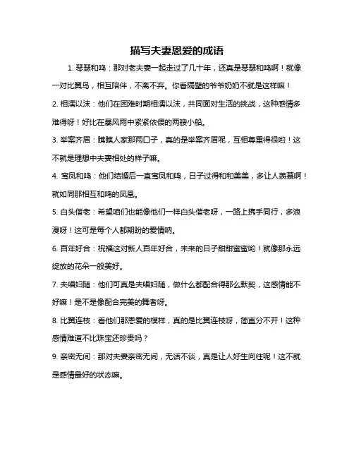 描写夫妻恩爱的成语