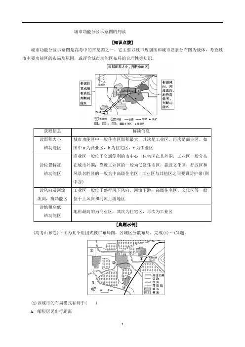 高考地理专题4.3 城市功能分区示意图的判读-解图释含义含解析