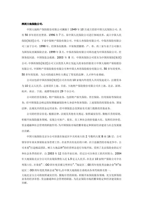 深圳大地保险公司