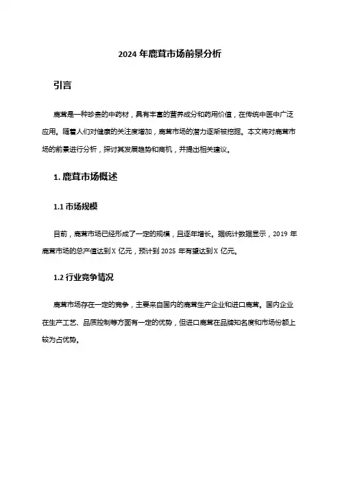 2024年鹿茸市场前景分析