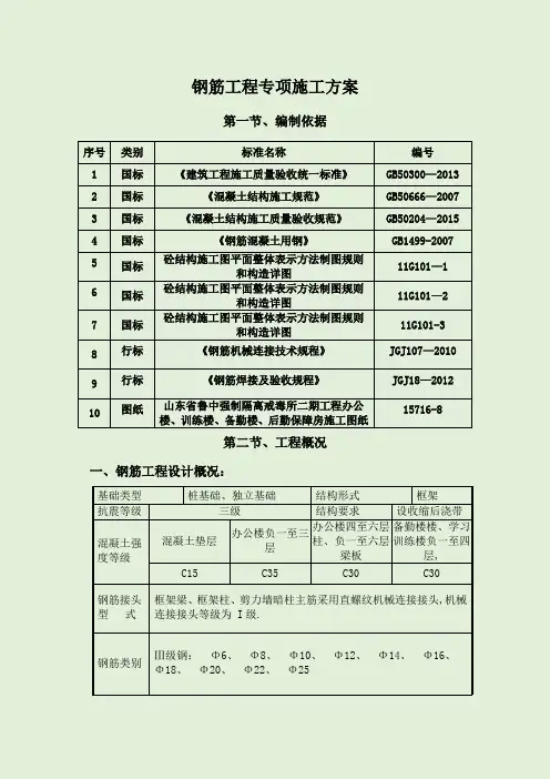钢筋工程施工方案