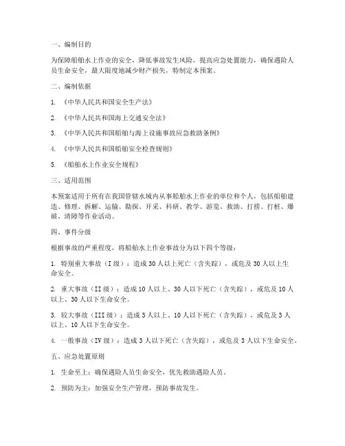 船舶水上作业应急预案