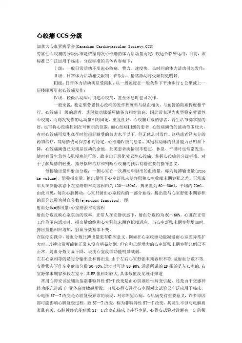 (推荐)心绞痛CCS分级