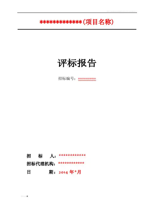 评标报告(模板)