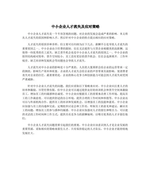 中小企业人才流失及应对策略