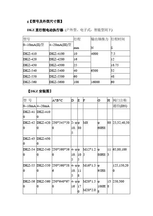 DKZ型号及外型尺寸图