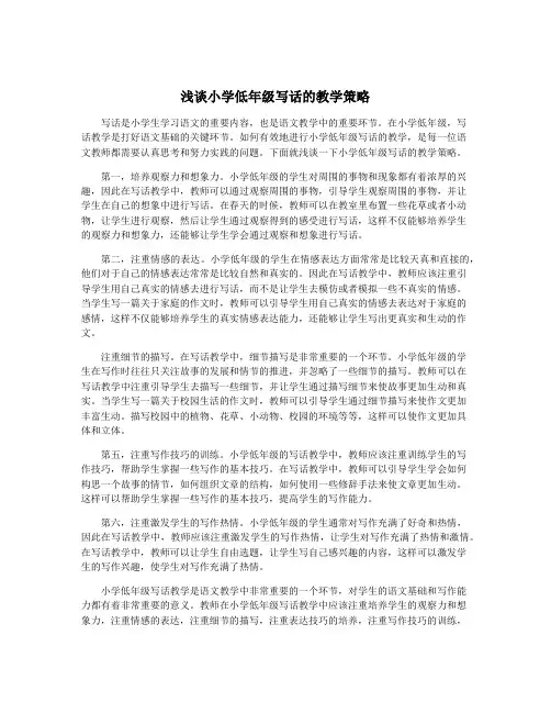 浅谈小学低年级写话的教学策略