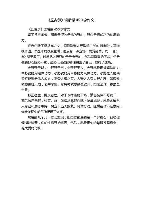 《丘吉尔》读后感450字作文