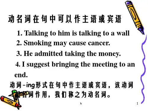 动名词在句中可以作主语或宾语