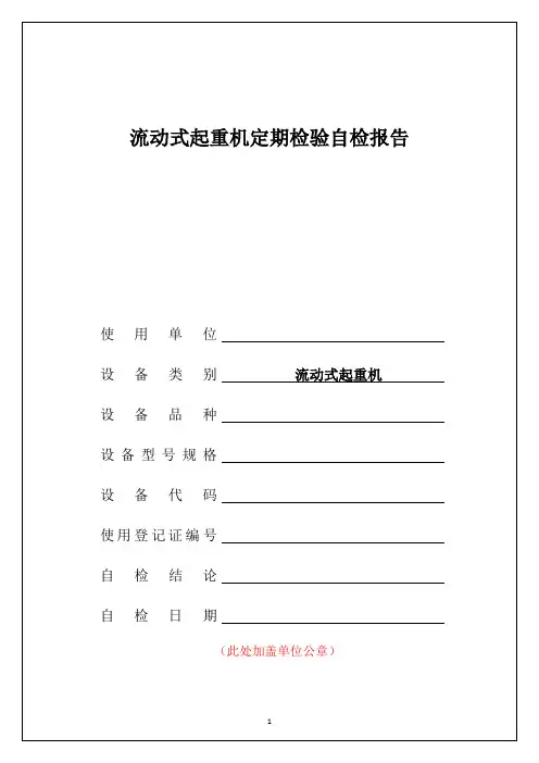 流动式起重机定期检验自检报告