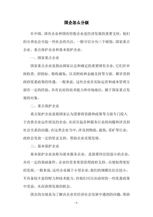 国企怎么分级