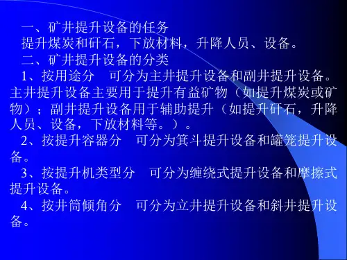 采矿课件第六章矿井提升设备