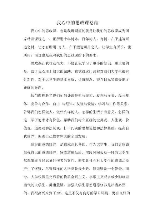 我心中的思政课总结