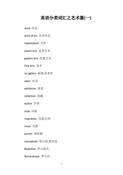 英语分类词汇之艺术篇(一)