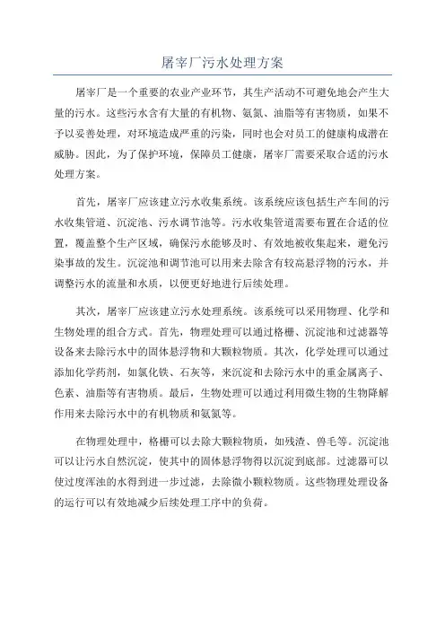 屠宰厂污水处理方案