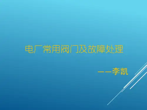 电厂常用阀门